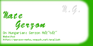 mate gerzon business card